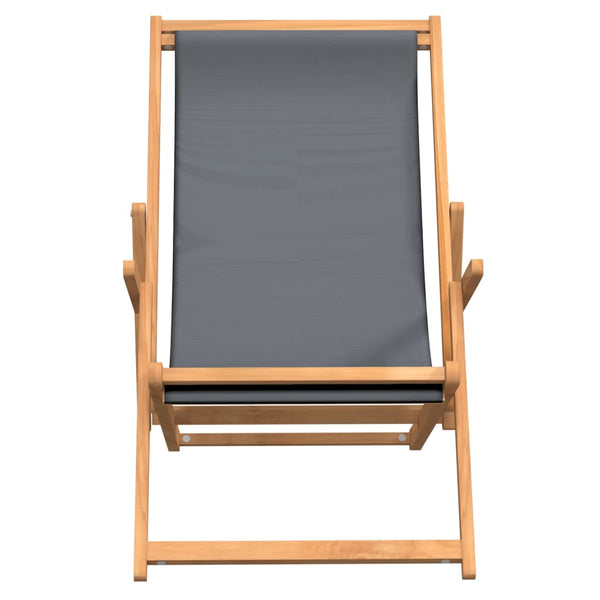 Patio Chairs Folding Beach Chair Solid Wood Teak Grey