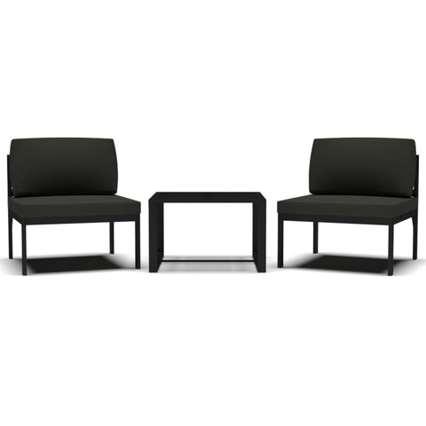 3 Piece Garden Sofa Set With Cushions Aluminium Anthracite Patio Furniture Sets
