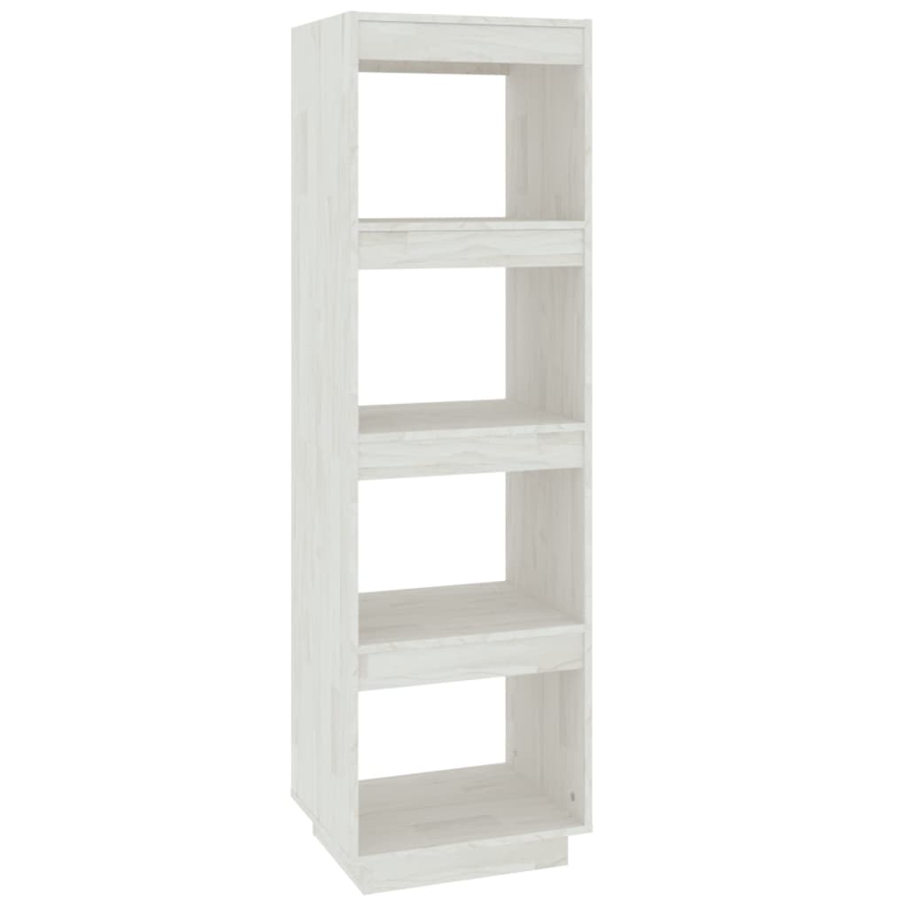 Book Cabinet/Room Divider White 40X35x135 Cm Solid Pinewood Bookshelves
