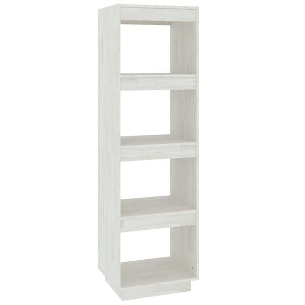 Book Cabinet/Room Divider White 40X35x135 Cm Solid Pinewood Bookshelves