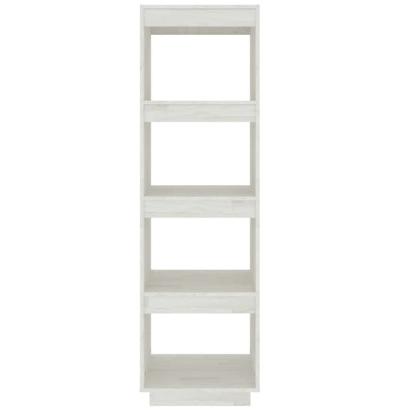 Book Cabinet/Room Divider White 40X35x135 Cm Solid Pinewood Bookshelves