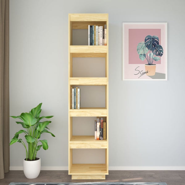 Book Cabinet/Room Divider 40X35x167 Cm Solid Pinewood Bookshelves