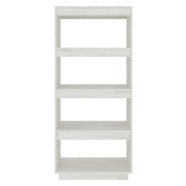 Book Cabinet/Room Divider White 60X35x135 Cm Solid Pinewood Screens & Room Dividers