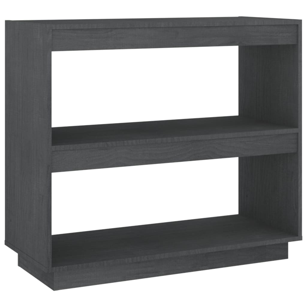 Book Cabinet Grey 80X35x71 Cm Solid Pinewood Bookshelves
