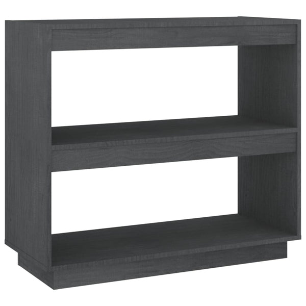 Book Cabinet Grey 80X35x71 Cm Solid Pinewood Bookshelves