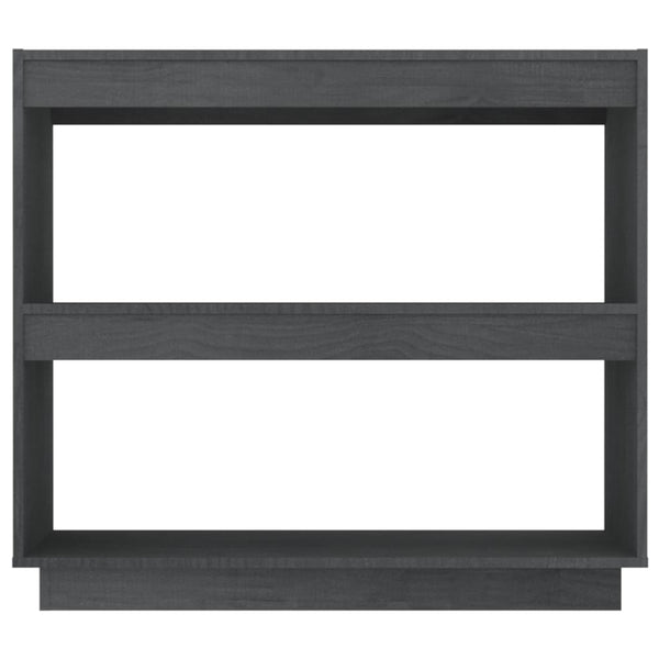 Book Cabinet Grey 80X35x71 Cm Solid Pinewood Bookshelves