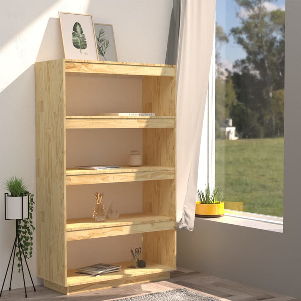 Book Cabinet/Room Divider 80X35x135 Cm Solid Pinewood Bookshelves