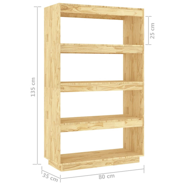 Book Cabinet/Room Divider 80X35x135 Cm Solid Pinewood Bookshelves