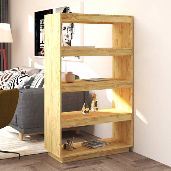 Book Cabinet/Room Divider 80X35x135 Cm Solid Pinewood Bookshelves