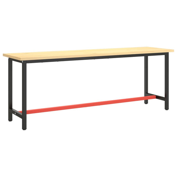 Vidaxl Work Bench Frame Matte Black And Red 210X50x79 Cm Metal Work Benches