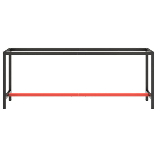 Vidaxl Work Bench Frame Matte Black And Red 210X50x79 Cm Metal Work Benches