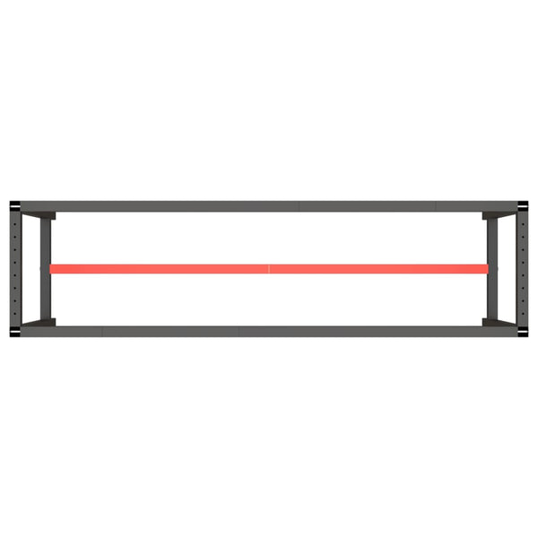 Vidaxl Work Bench Frame Matte Black And Red 210X50x79 Cm Metal Work Benches