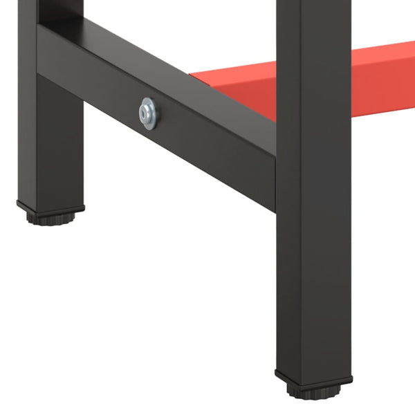 Vidaxl Work Bench Frame Matte Black And Red 210X50x79 Cm Metal Work Benches
