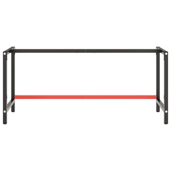 Vidaxl Work Bench Frame Matte Black And Red 180X57x79 Cm Metal Work Benches