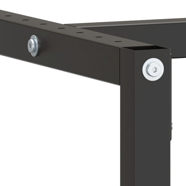 Vidaxl Work Bench Frame Matte Black And Red 180X57x79 Cm Metal Work Benches