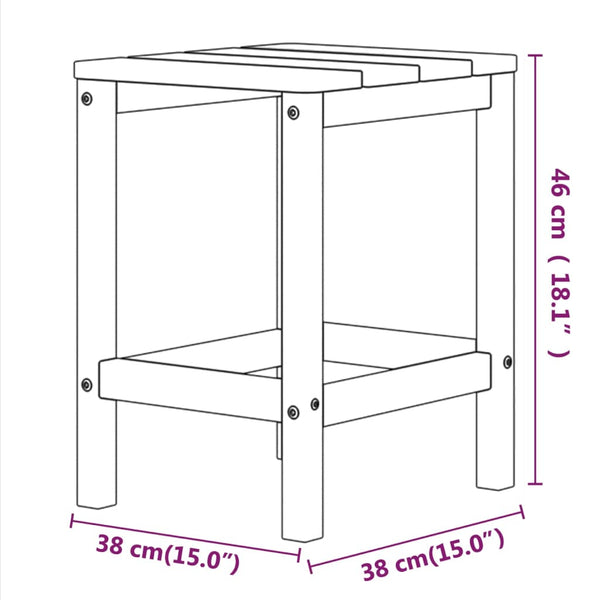 Adirondack Garden Table Anthracite 38X38x46 Cm Hdpe Patio & Garden Tables