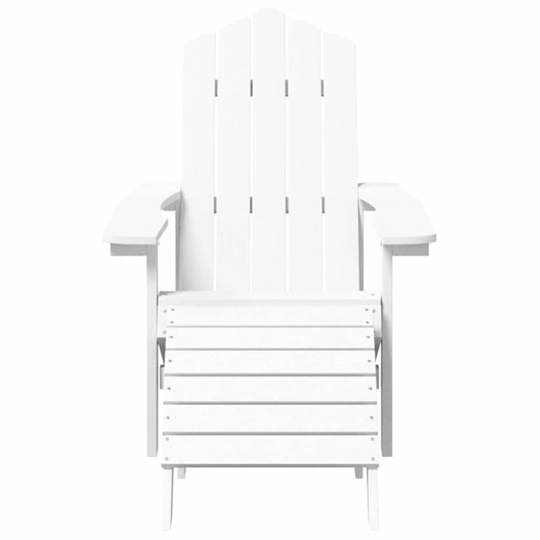 Vidaxl Garden Adirondack Chair With Footstool Hdpe White Patio Chairs