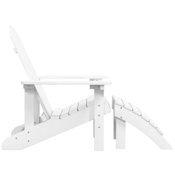 Vidaxl Garden Adirondack Chair With Footstool Hdpe White Patio Chairs