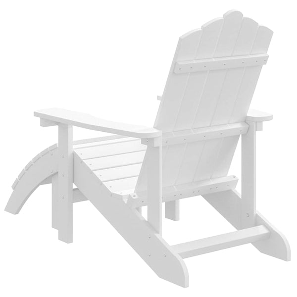 Vidaxl Garden Adirondack Chair With Footstool Hdpe White Patio Chairs