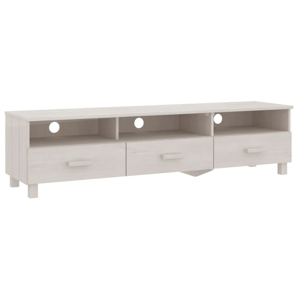 Tv Cabinet "Hamar" White 158X40x40 Cm Solid Wood Pine Tv Stands & Entertainment Units