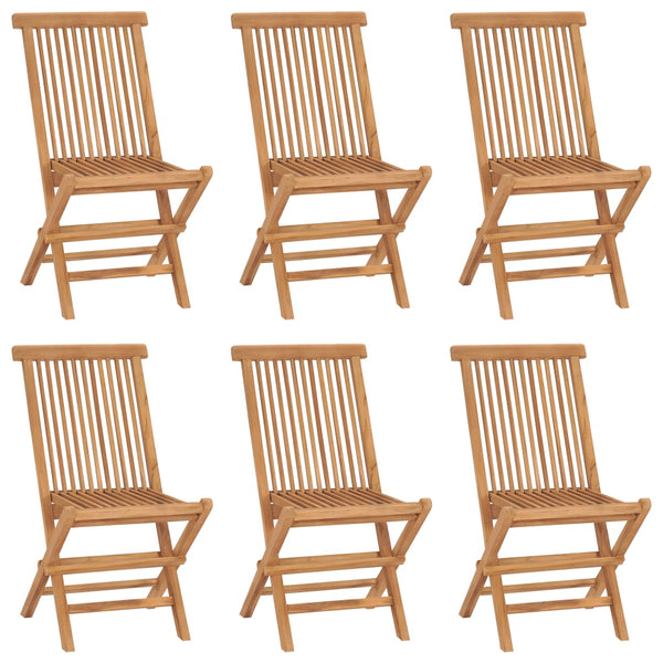Vidaxl Folding Garden Chairs 6 Pcs Solid Wood Teak Patio Chairs