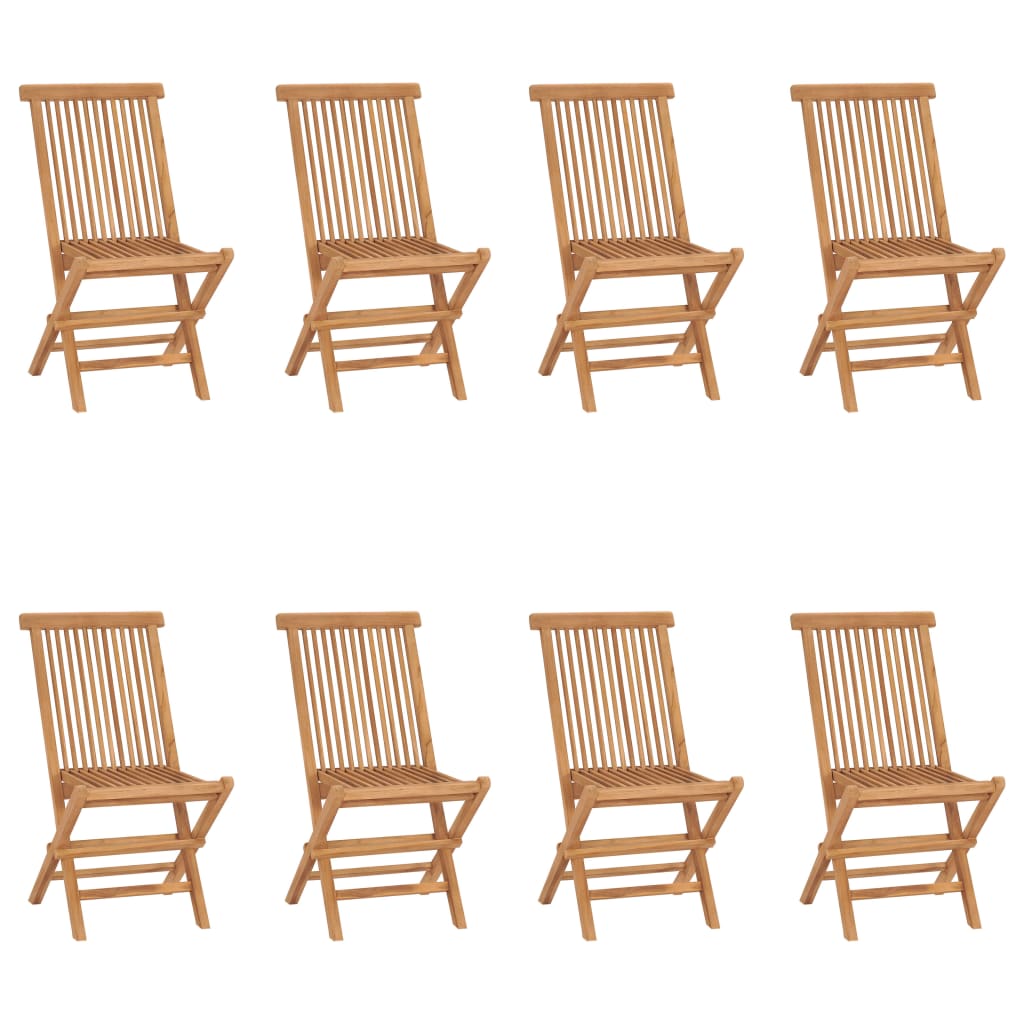 Folding Garden Chairs 8 Pcs Solid Wood Teak Patio Chairs
