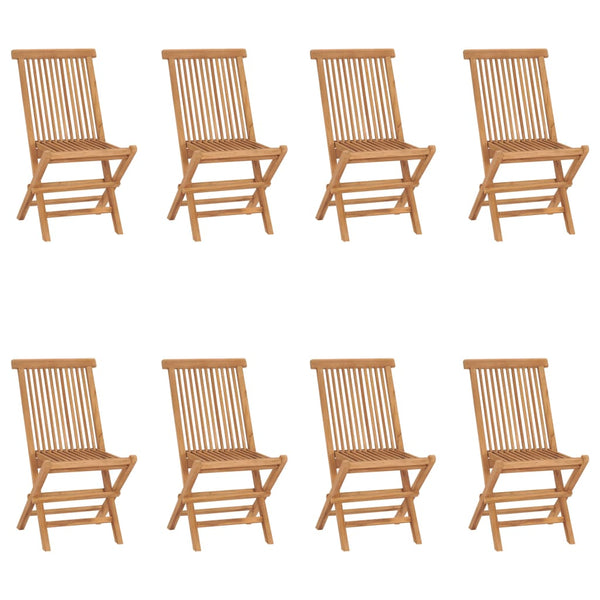 Folding Garden Chairs 8 Pcs Solid Wood Teak Patio Chairs