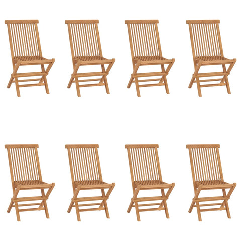 Folding Garden Chairs 8 Pcs Solid Wood Teak Patio Chairs