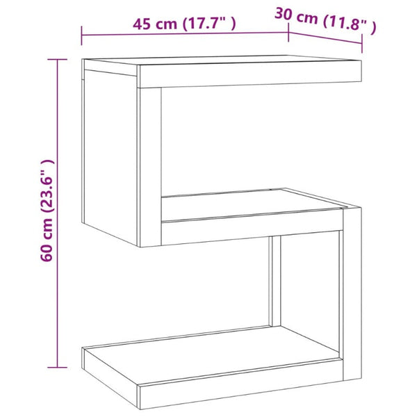 Side Table 45X30x60 Cm Solid Wood Teak
