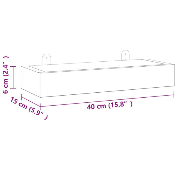 Bookshelves Wall Shelves 2 Pcs 40X15x6 Cm Solid Wood Teak