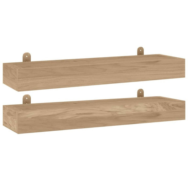 Wall Shelves 2 Pcs 60X15x6 Cm Solid Wood Teak