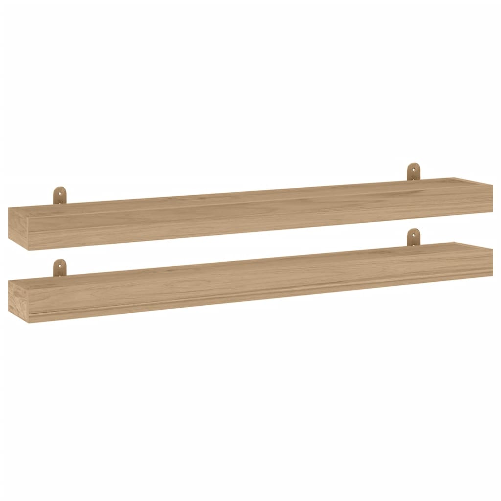 Wall Shelves 2 Pcs 110X15x4 Cm Solid Wood Teak Bookshelves