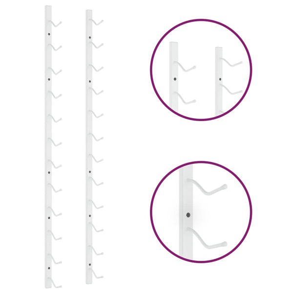 Wall Mounted Wine Rack For 12 Bottles White Iron Racks