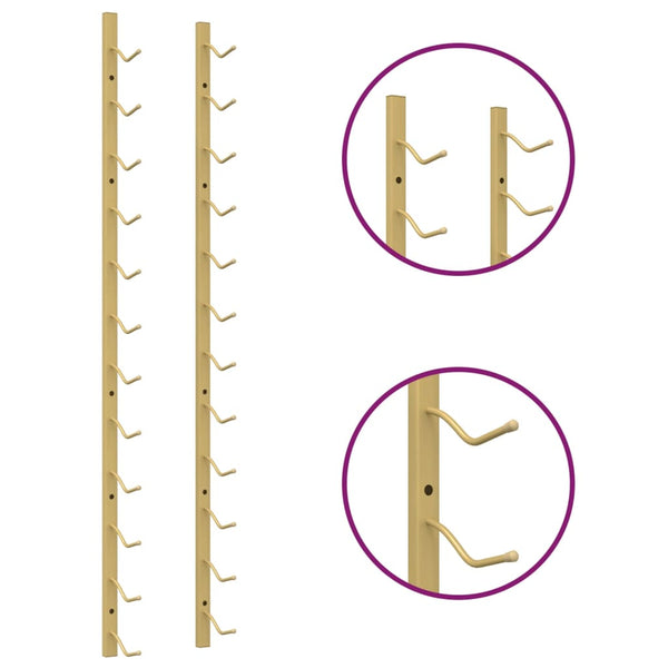 Wall Mounted Wine Rack For 12 Bottles Gold Iron Racks