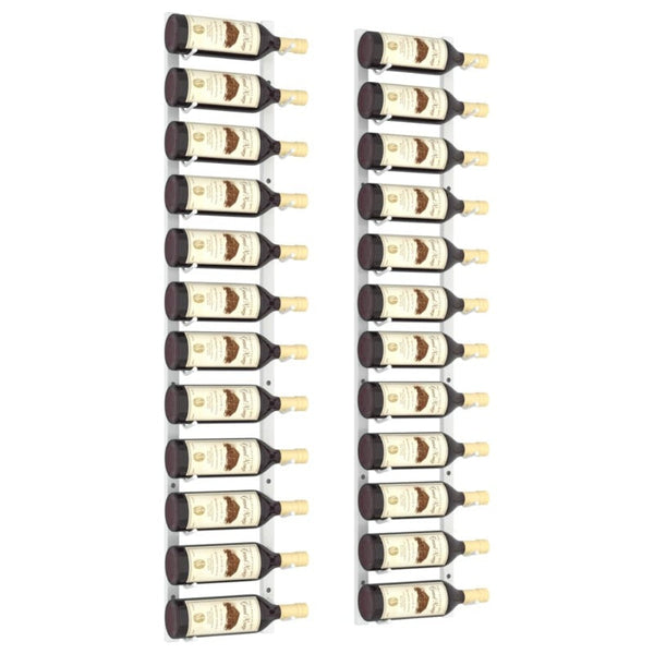 Wall Mounted Wine Rack For 12 Bottles Pcs White Iron Racks