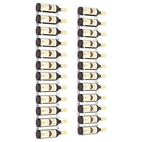 Wall Mounted Wine Rack For 12 Bottles Pcs White Iron Racks
