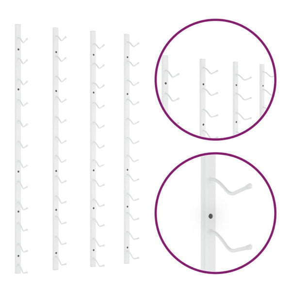 Wall Mounted Wine Rack For 12 Bottles Pcs White Iron Racks