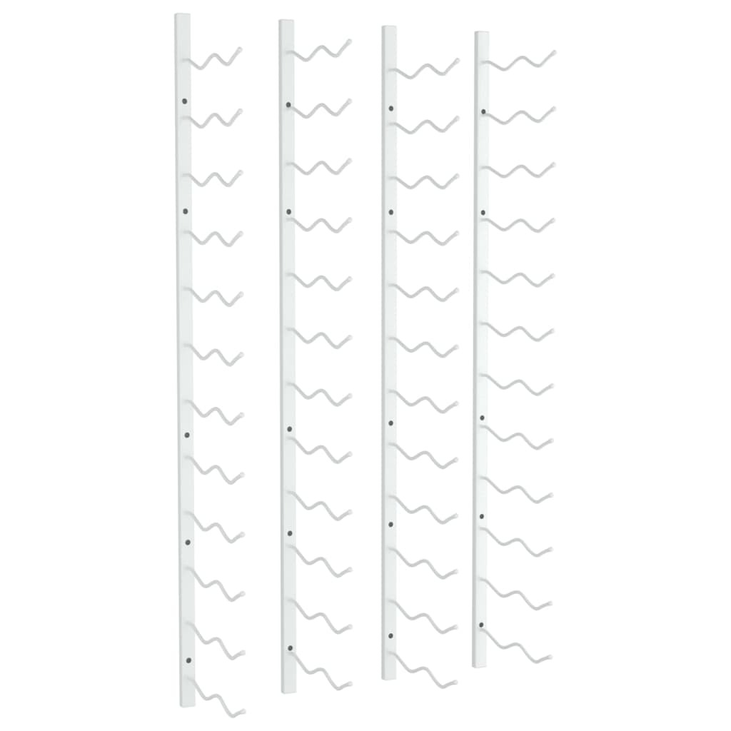 Wall Mounted Wine Rack For 24 Bottles Pcs White Iron Racks