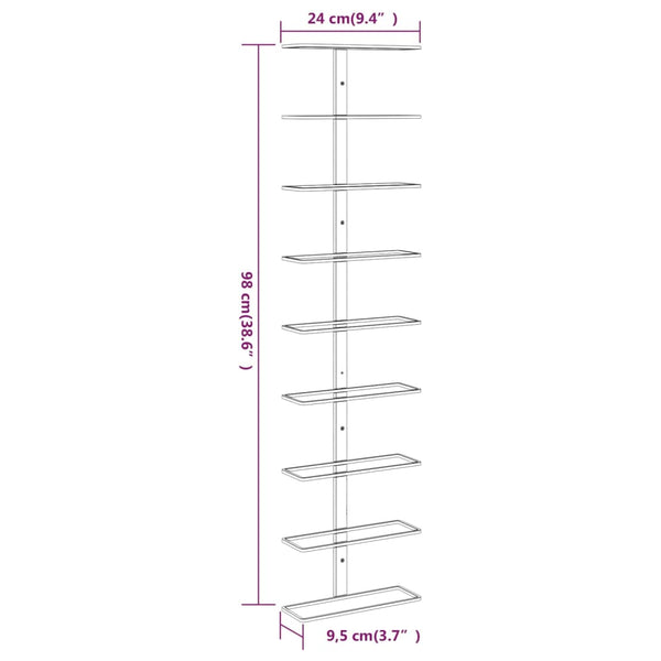 Vidaxl Wall Mounted Wine Rack For 9 Bottles 2 Pcs White Iron Racks