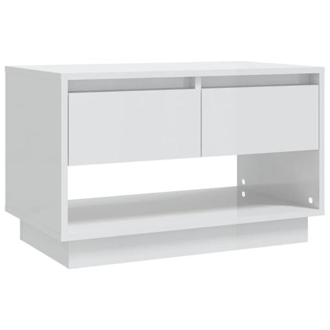 Tv Cabinet High Gloss White 70X41x44 Cm Engineered Wood