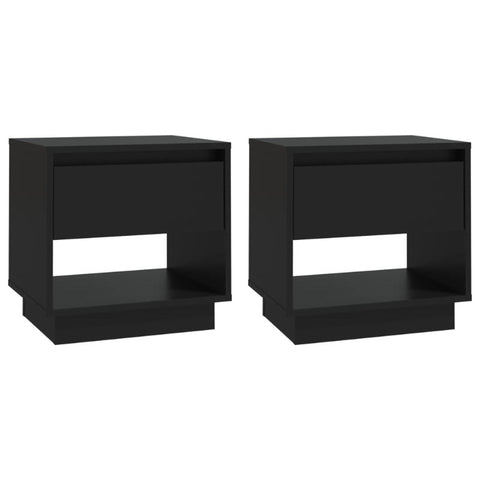Bedside Cabinets 2 Pcs Black 45X34x44 Cm Engineered Wood