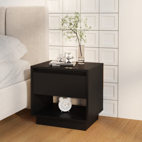 Bedside Cabinets 2 Pcs Black 45X34x44 Cm Engineered Wood