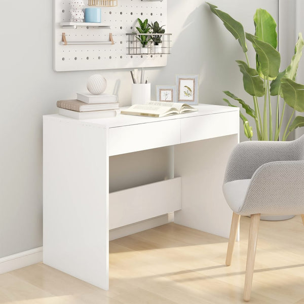 Vidaxl Desk White 101X50x76.5 Cm Engineered Wood Home Office Desks