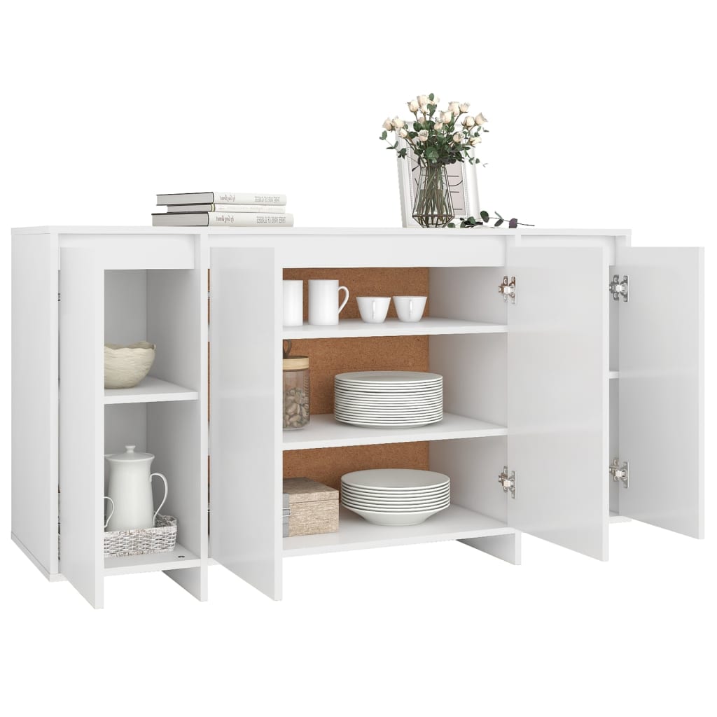 Sideboard White 135X41x75 Cm Engineered Wood Sideboards & Buffets