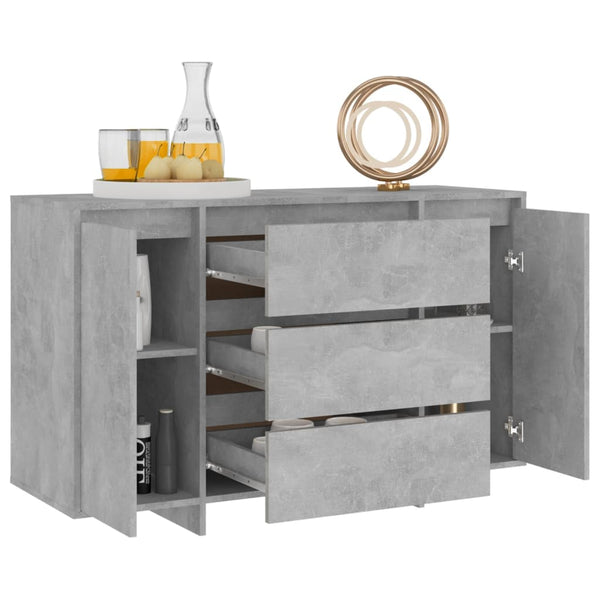 Sideboard With 3 Drawers Concrete Grey 120X41x75 Cm Engineered Wood Sideboards & Buffets