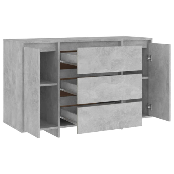 Sideboard With 3 Drawers Concrete Grey 120X41x75 Cm Engineered Wood Sideboards & Buffets