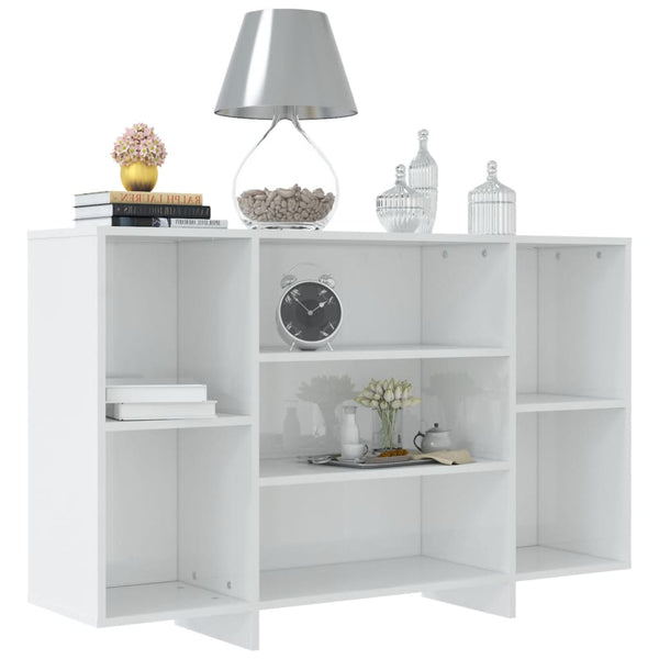 Sideboard High Gloss White 120X30x75 Cm Engineered Wood Sideboards & Buffets