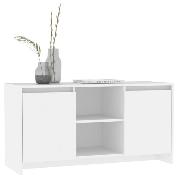 Tv Cabinet White 102X37.5X52.5 Cm Engineered Wood Tv Stands & Entertainment Units