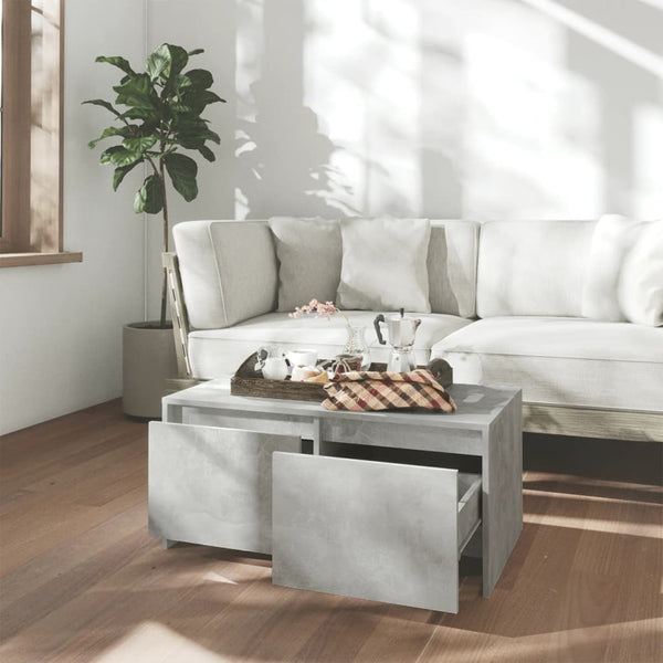 Coffee Table Concrete Grey 90X50x41.5 Cm Engineered Wood Coffee Tables
