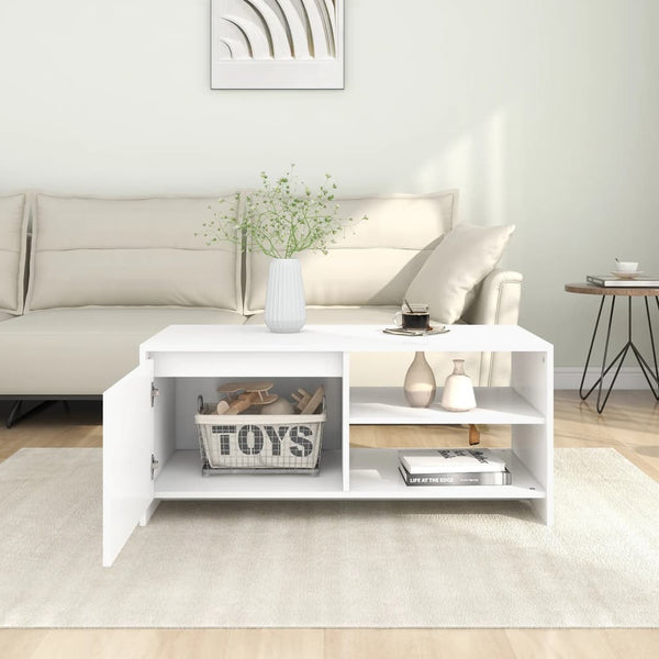 Coffee Table White 102X50x45 Cm Engineered Wood Coffee Tables